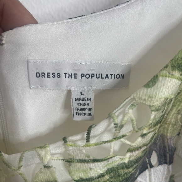 Nwot DRESS THE POPULATION Alea Dress Chartreuse Multi Size Large - Picture 6 of 9